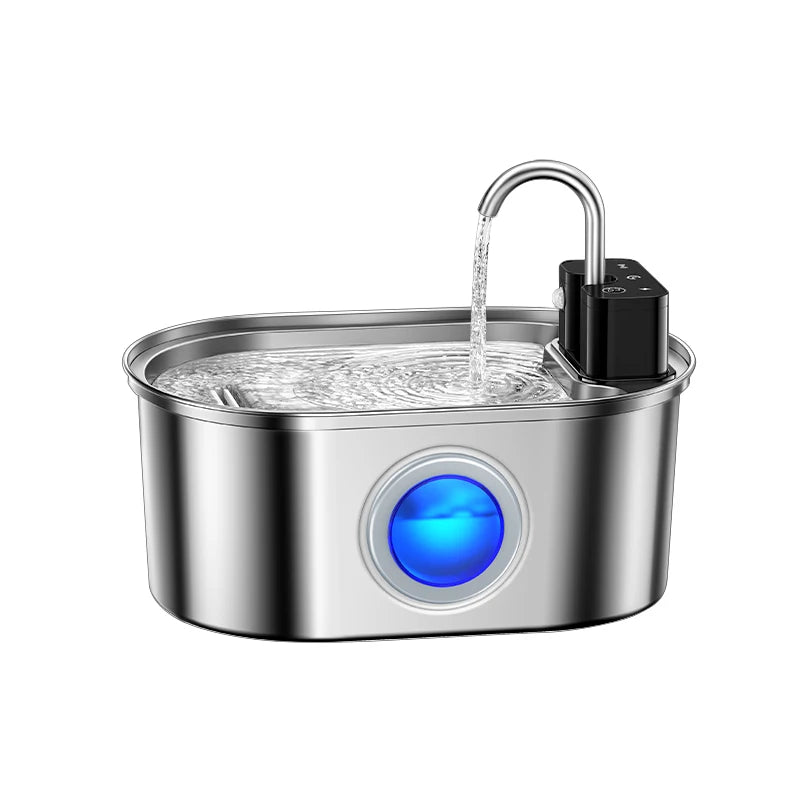  3.2L Stainless Steel Cat Water Fountain Wireless Sensor Smart Automatic Dog Water Dispenser Drinking Fountain 4000Mah