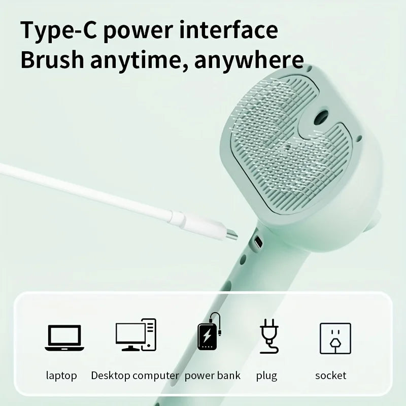 Rechargeable Steam Cat Brush - 2025 Latest 3-In-1 Grooming & Massage Tool for Pets, USB Charging, Low Voltage