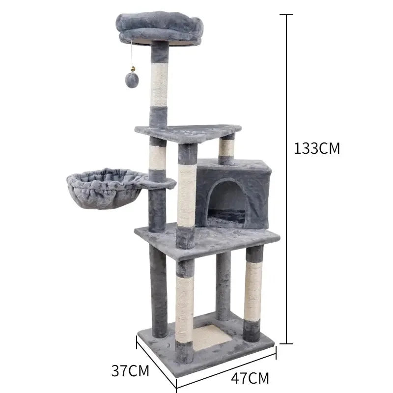 Factory Wholesale Luxury Large Cat Tree Tower Sustainable Sisal Pet Cat Scratcher and House Furniture