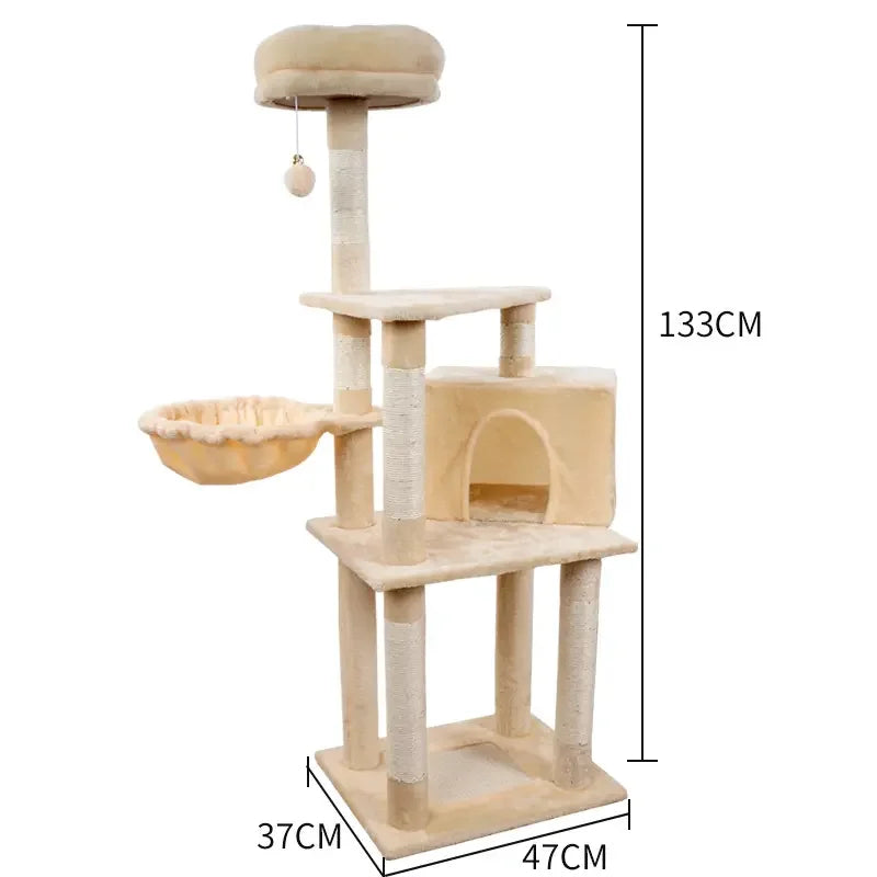 Factory Wholesale Luxury Large Cat Tree Tower Sustainable Sisal Pet Cat Scratcher and House Furniture
