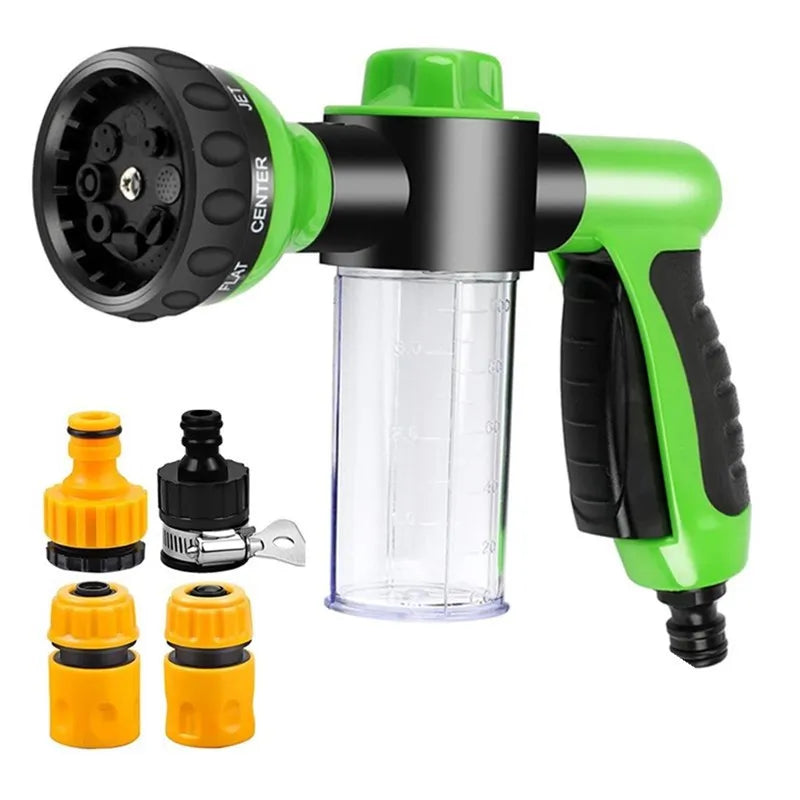 Pressure Hose Nozzle Foam Gun 8 in 1 Jet Spray Gun Soap Dispenser Garden Watering Horse Dog Animal Car Washing Tool Dropshipping