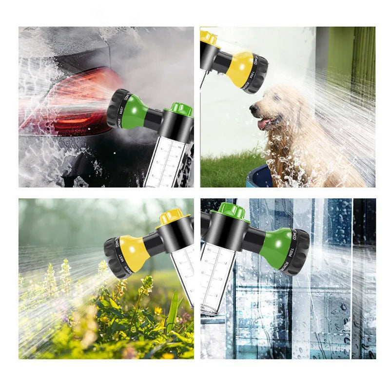Pressure Hose Nozzle Foam Gun 8 in 1 Jet Spray Gun Soap Dispenser Garden Watering Horse Dog Animal Car Washing Tool Dropshipping